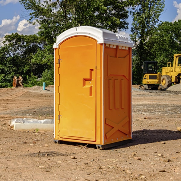 how often are the porta potties cleaned and serviced during a rental period in Sheldon